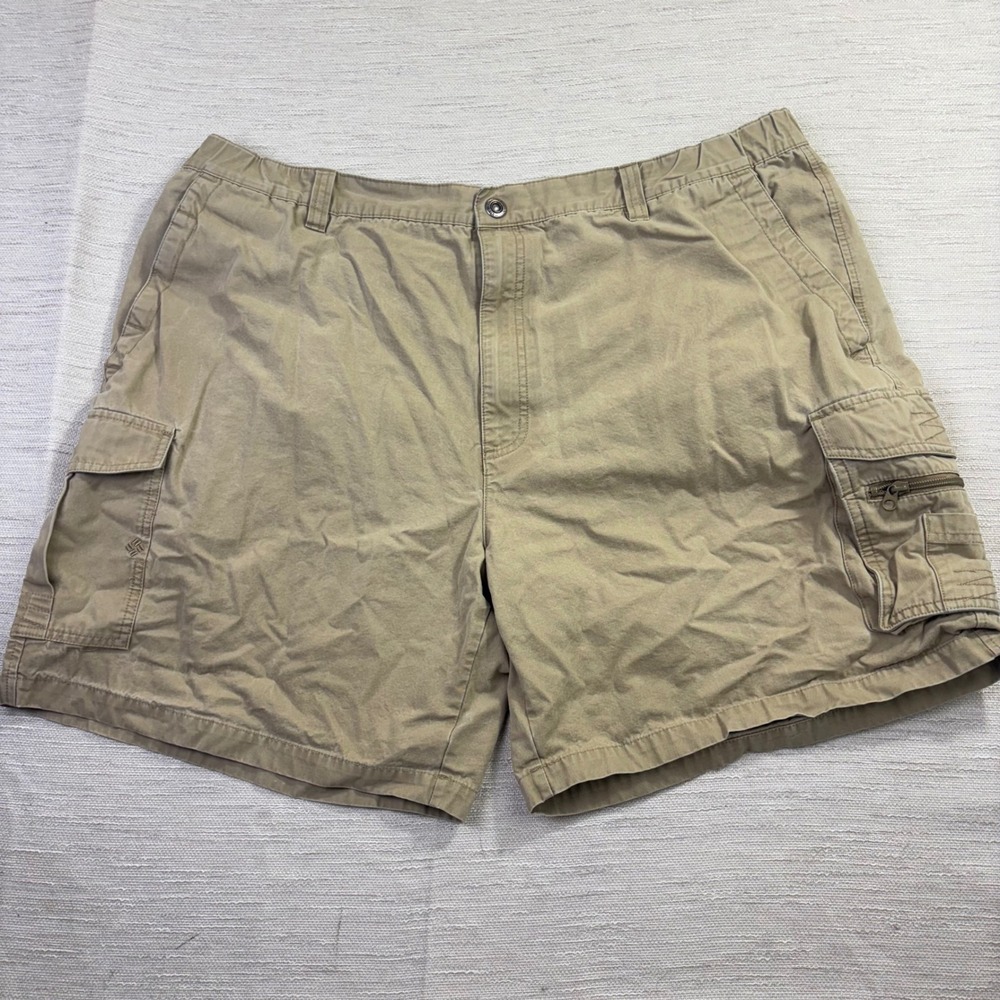 Columbia Mens Khaki Cotton Cargo Shorts 3XB Tan Hiking Utility‎ Outdoor